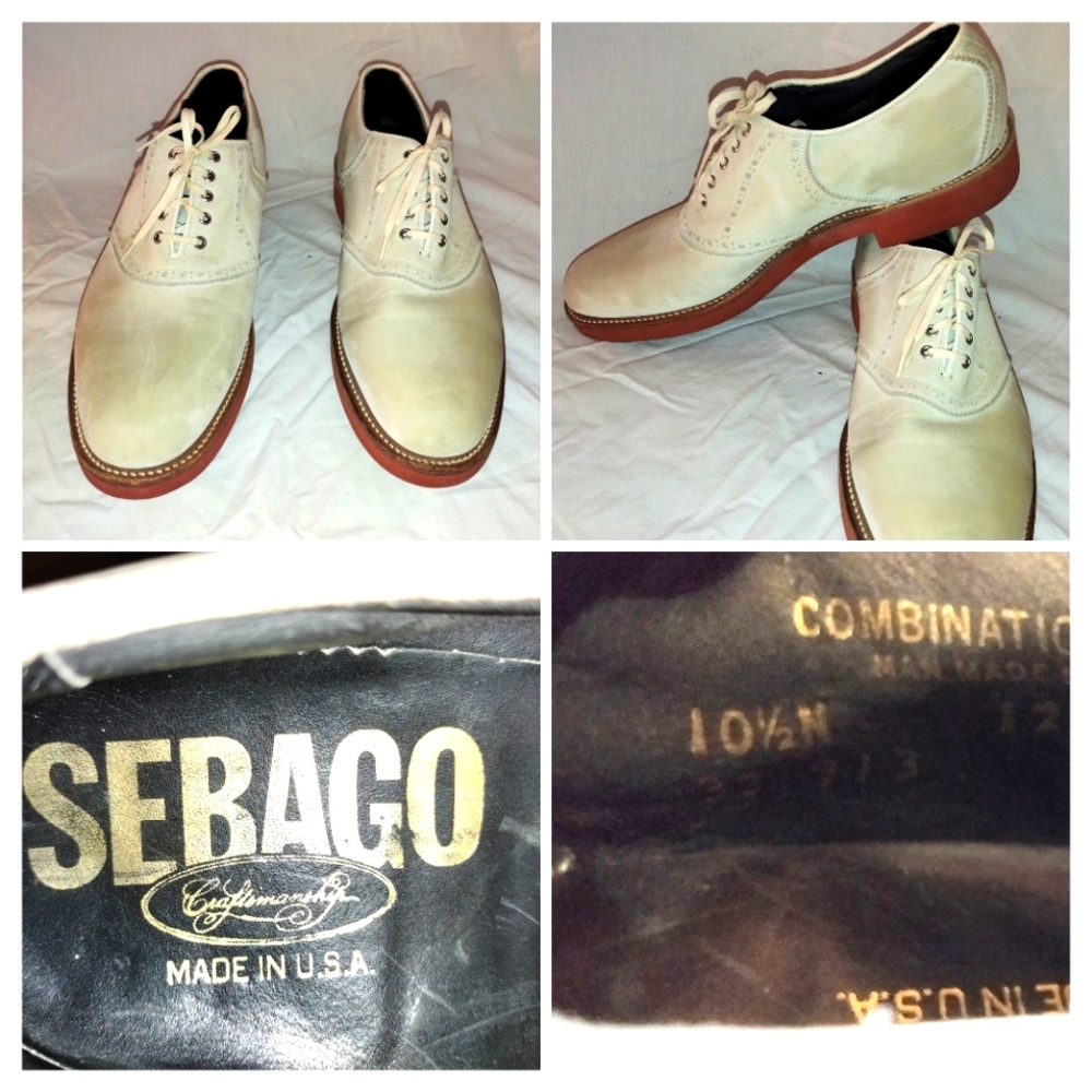 SEBAGO Cream Nubuck StorrowOxford Shoes Men’s 10.5 Narrow